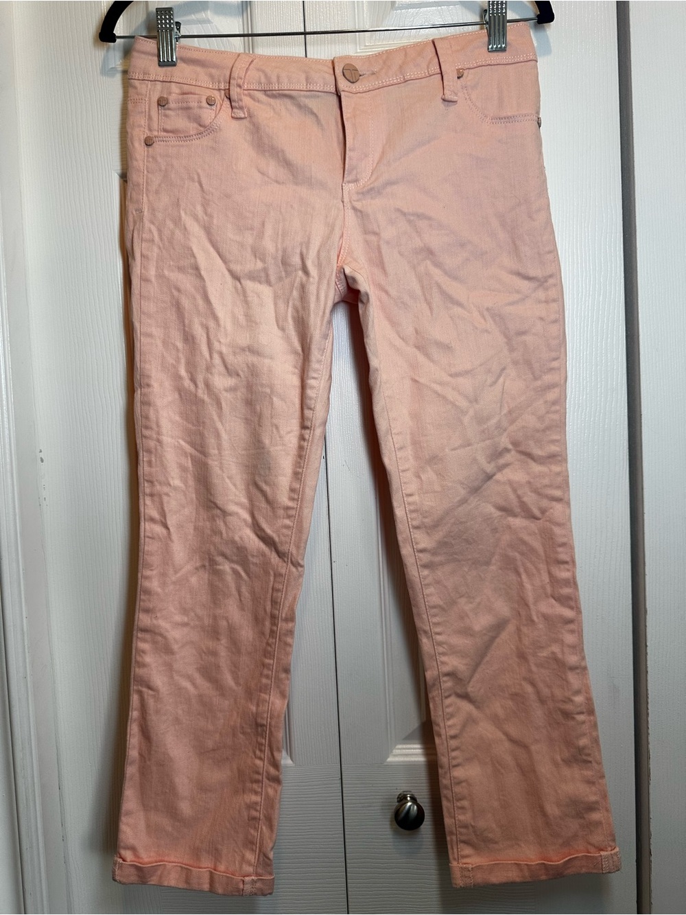 Tractr Straight Leg Jeans in Pale Pink #80